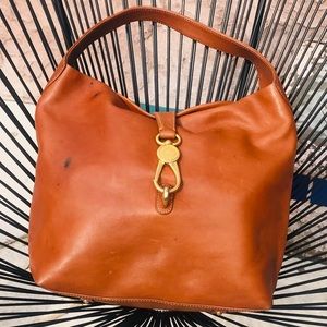 Dooney & Bourke Pebble Leather Logo Lock Hobo